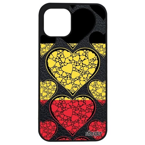 фото Противоударный чехол на мобильный // apple iphone 12 mini // "флаг бельгии с сердцем" дизайн государственный, utaupia, цветной