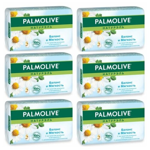 PALMOLIVE Мыло Баланс и мягкость ромашка и витамин Е 150 гр, 6 штук palmolive мыло роскошная мягкость витамин с и апельсин 150 гр 6 штук