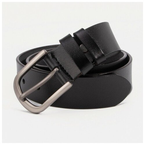 фото Ремень, ширина 3,5 см, винт, пряжка тёмный металл, цвет чёрный gorodok