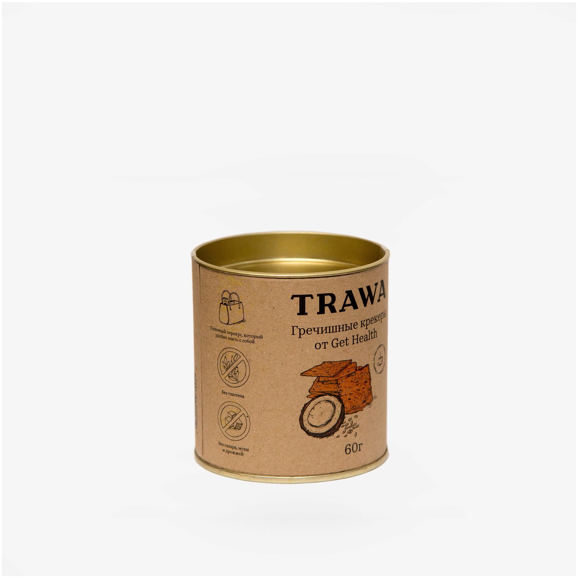 Trawa Крекеры гречишно-льняные сладкие от Get Health, 60 гр. - фотография № 7