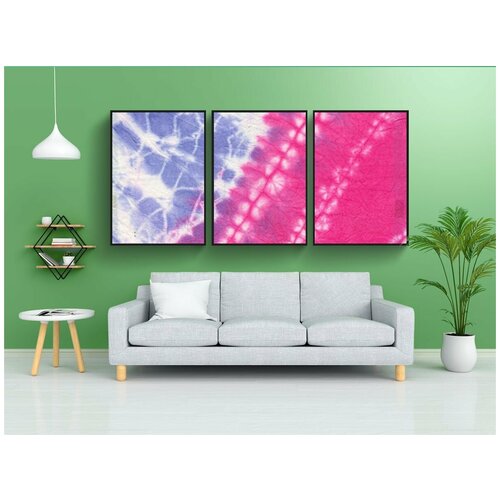 фото Набор модулных постеров для интерьера "галстук краситель, ткань, шаблон" 60x90 см. в тубусе, без рамки lotsprints