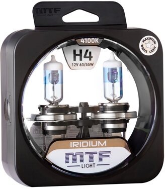 Галогеновые лампы MTF light Iridium 4100K H4 (2 лампы)