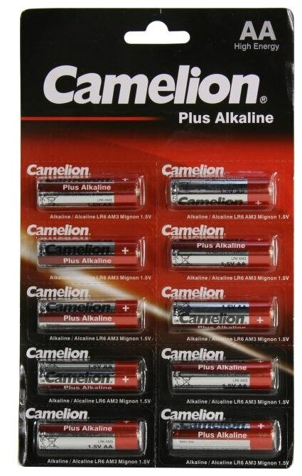 Батарейка AA - Camelion LR6 Plus Alkaline (10 штук) LR6-BP1x10P