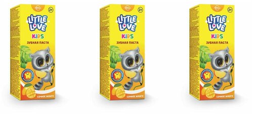 Little Love Детская зубная паста сочное манго 2+, 62 г, 3 шт