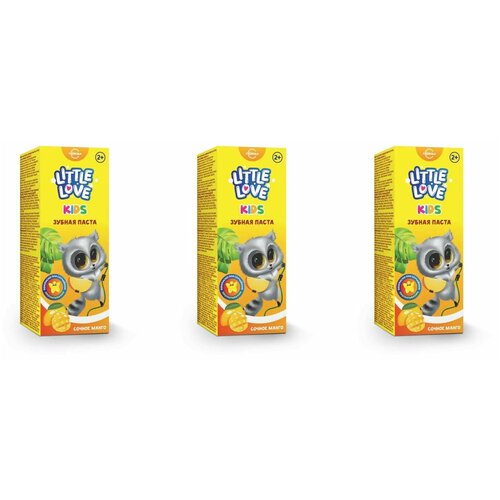 Little Love Детская зубная паста сочное манго 2+, 62 г, 3 шт