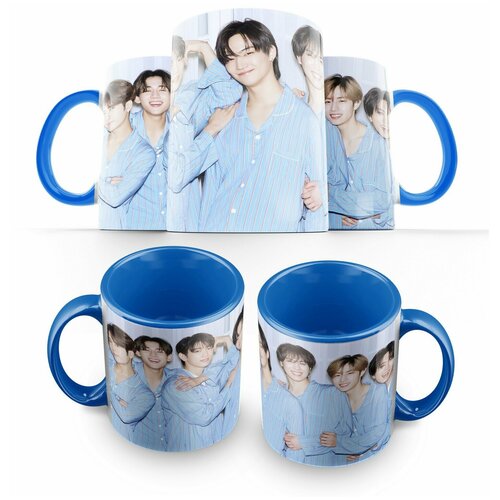 фото Кружка светло- синяя got7(bts, blackpink, everglow, twice, itzy, exo, red velvet, stray kids, ateez, nct, txt, secret number, mamamoo, got7) -1 creative mug