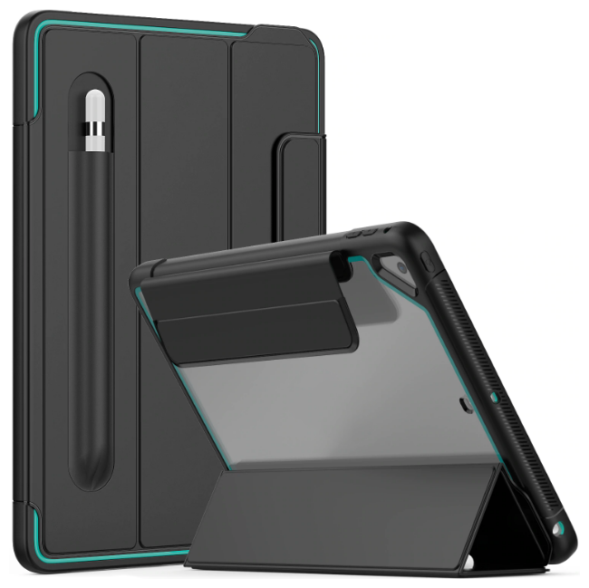 Противоударный, защитный чехол для iPad 9.7 2017/2018, G-Net Clear Armor Case, черный с бирюзовым