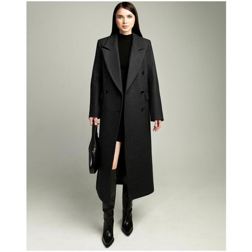 Пальто BUBLIKAIM, размер М/170, серый пальто bublikaim демисезон зима шерсть силуэт прямой средней длины размер м 170 черный
