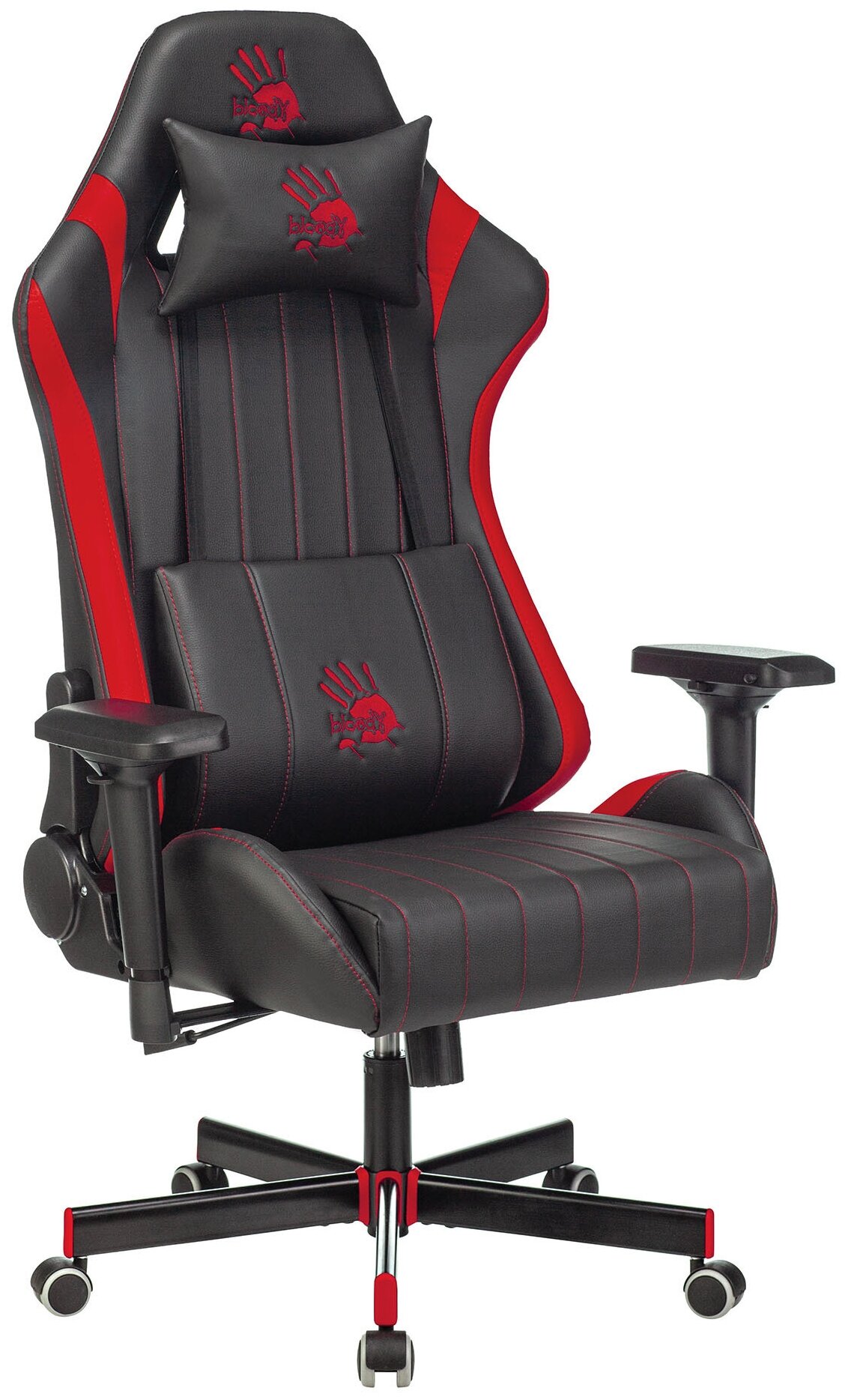 Кресло игровое A4Tech Bloody GC-990 черный/красный искусственная кожа на ножках металл