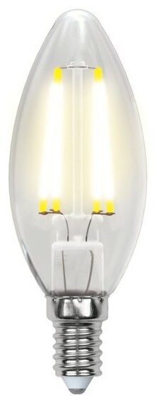 Светодиодная лампа Uniel LED-C35-7,5W/WW/E14/CL GLA01TR Форма "свеча", прозрачная. Серия Air. Теплый белый свет (3000K). Картон. ТМ
