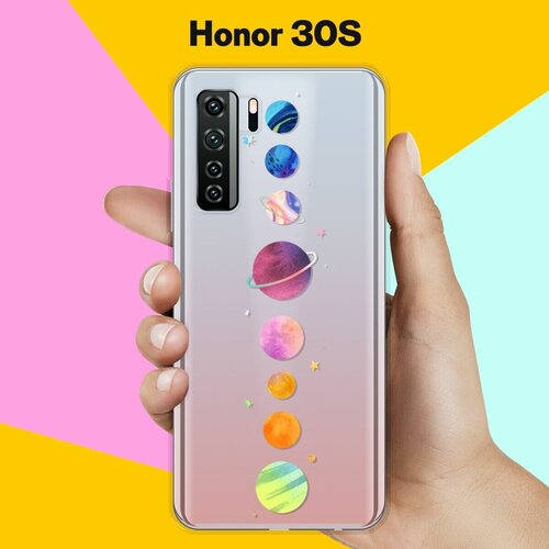 Силиконовый чехол на Honor 30S Планеты в ряду / для Хонор 30С силиконовый чехол планеты на honor 30s