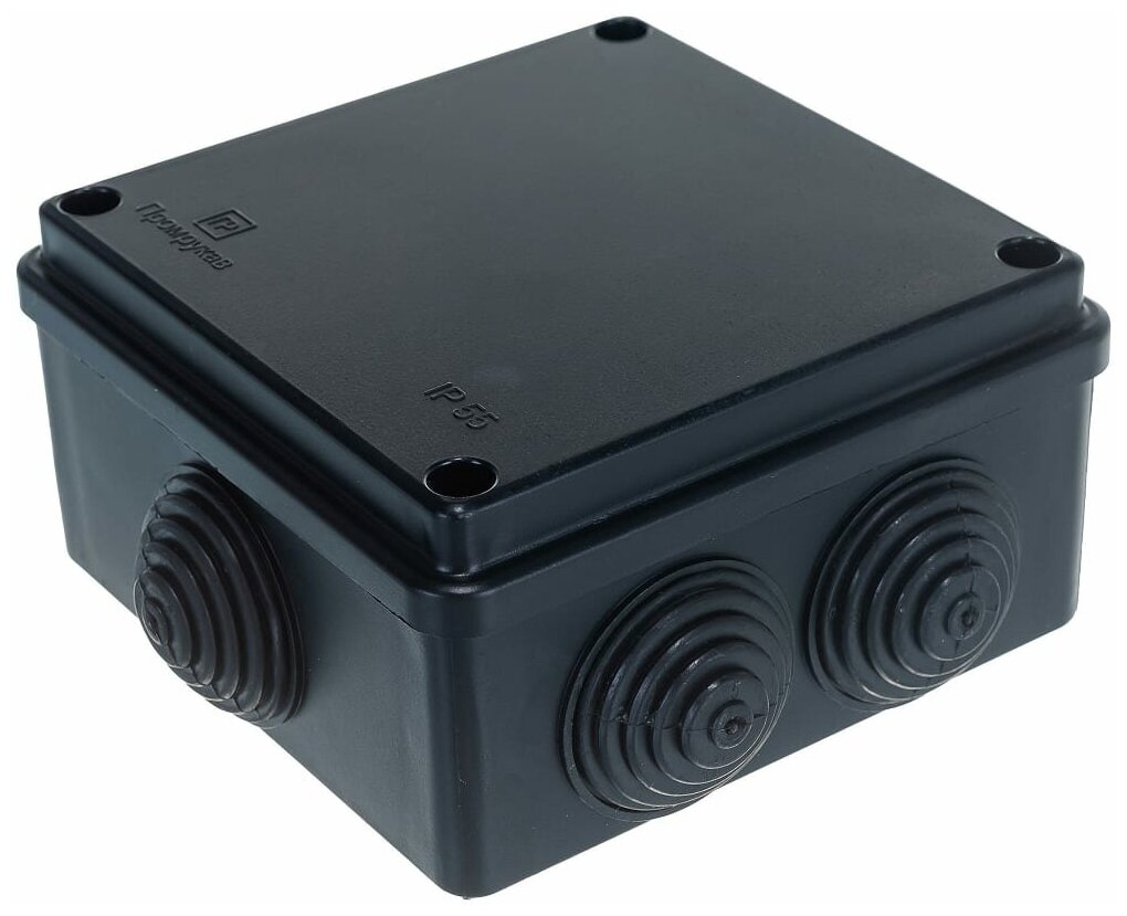 Коробка распределительная 40-0300-9005 для о/п безгалогенная (HF) черная 100х100х50 Промрукав