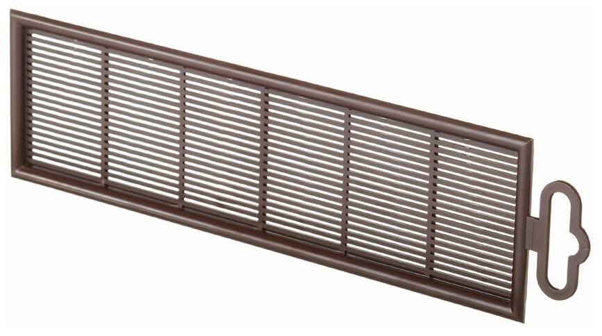 Решетка вентиляционная пластиковая переточная 227х67 мм коричневая (2 шт.) - фотография № 2