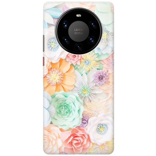 фото Ультратонкий силиконовый чехол-накладка для huawei mate 40 pro+ с принтом "цветочное многообразие" gosso
