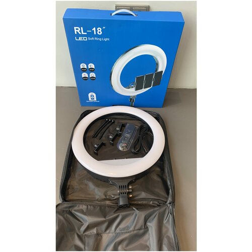 Кольцевая селфи лампа RL18 - 45 см с усиленым штативом 21 м сумка переноска пульт дистанционного управления 560000₽