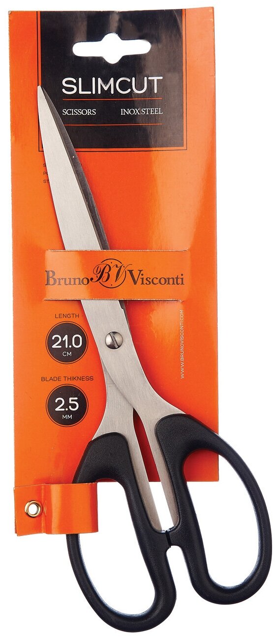Ножницы BrunoVisconti , особо прочные ручки, 21 см, SlimCut Zefir, Арт. 60-0008