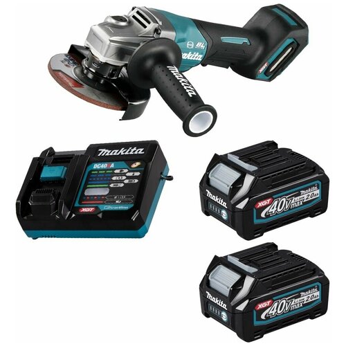 Шлифмашина угловая аккумуляторная 40В XGT 125мм Li-Ion 2x2Ач Makita GA013GA201 5595000₽