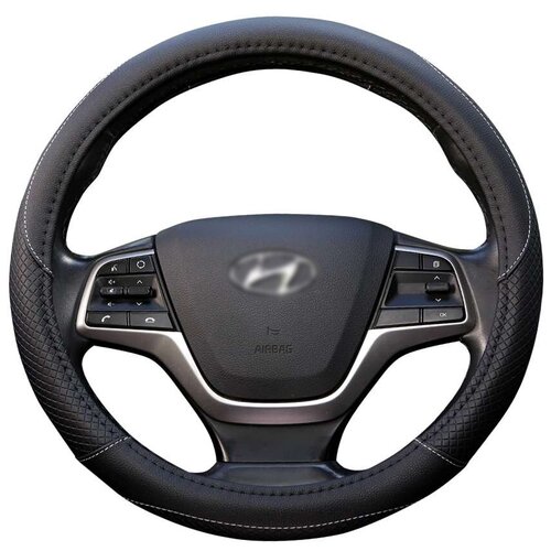 Оплетка модельная CLIM ART для Hyundai Solaris, стеганая, Черный