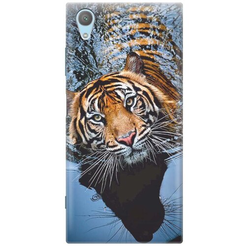фото Re:pa накладка transparent для sony xperia xa1 plus с принтом "тигр купается"