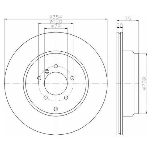фото Тормозной диск hella 8dd 355 115-291 для land rover discovery iii, range rover iii