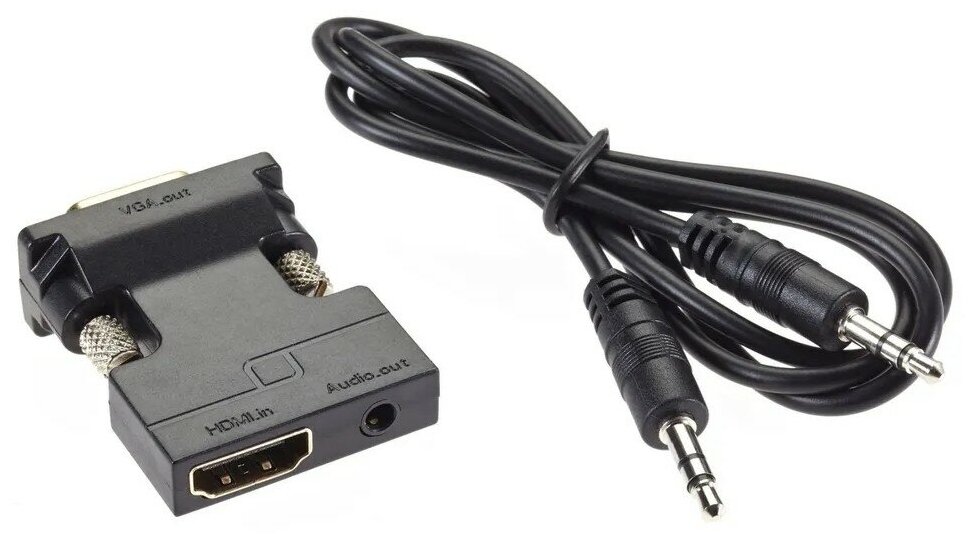 Переходник HDMI(F) --> VGA(M)+audio,1080*60Hz, VCOM <CA336A> Переходник VCOM HDMI F/VGA M+mini jack 3.5 mm M (CA336A) - фото №1