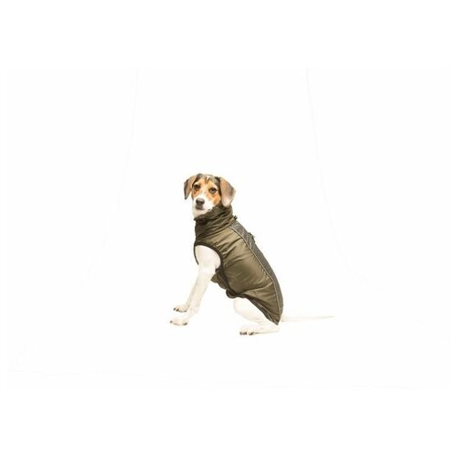 Плащ-дождевик DOG GONE Smart Нано светоотражающий, флисовая подкладка Hexagon jackets 35см, оливковый