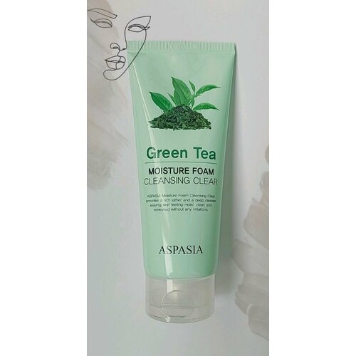 ASPASIA Пенка для умывания зеленый ЧАЙ Moisture Foam Cleansing Clear Green Tea, 180 мл