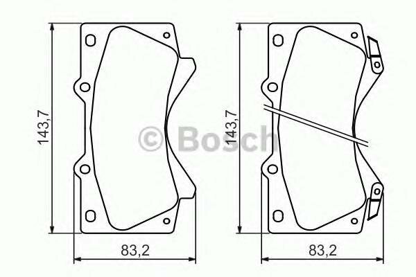 Колодки дисковые передние для toyota land cruiser 4.7/4.5d v8 08 Bosch 0986494449