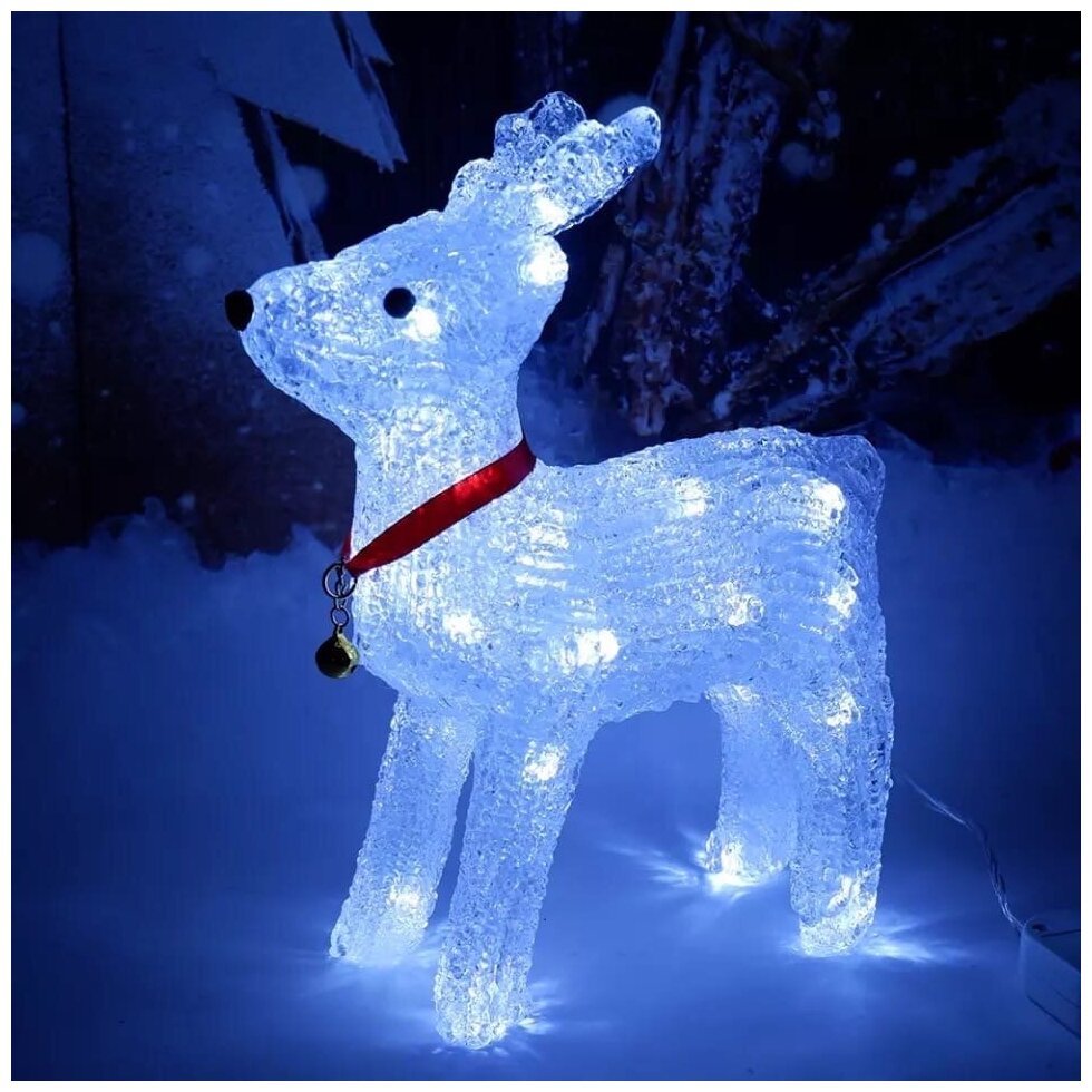 Светодиодная фигура "Олень" новогодняя светящаяся фигура оленя акриловая световая фигура акриловый светильник