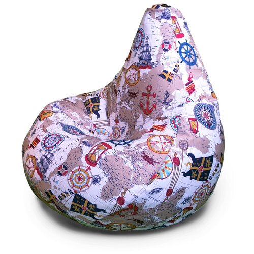 фото Mypuff кресло-мешок груша, размер ххl-стандарт, мебельный хлопок, карта
