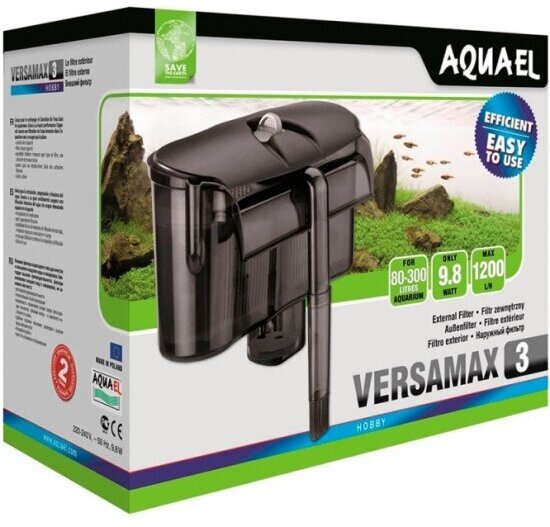 Внешний навесной фильтр Aquael VERSAMAX 3 для аквариума 80 - 300 л (1200 л/ч, 9.8 Вт)