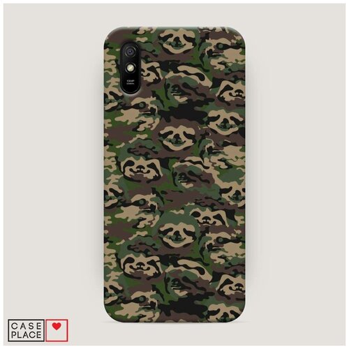 фото Чехол пластиковый xiaomi redmi 9a камуфляжные ленивцы case place