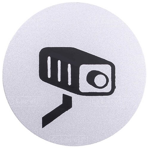 деревянная подвесная настенная табличка с орнаментом Табличка информационная самоклеящаяся Видеонаблюдение d95 мм