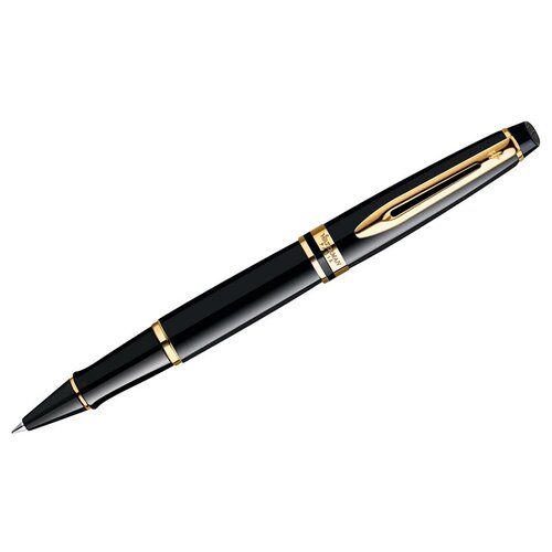 Ручка-роллер Waterman Expert Black Lacquer GT черная, 0,8мм, подарочная упаковка