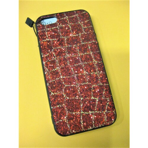 Чехол защитный для iPhone 5, 5c, 5S, SE накладка Кристаллы, бордовый