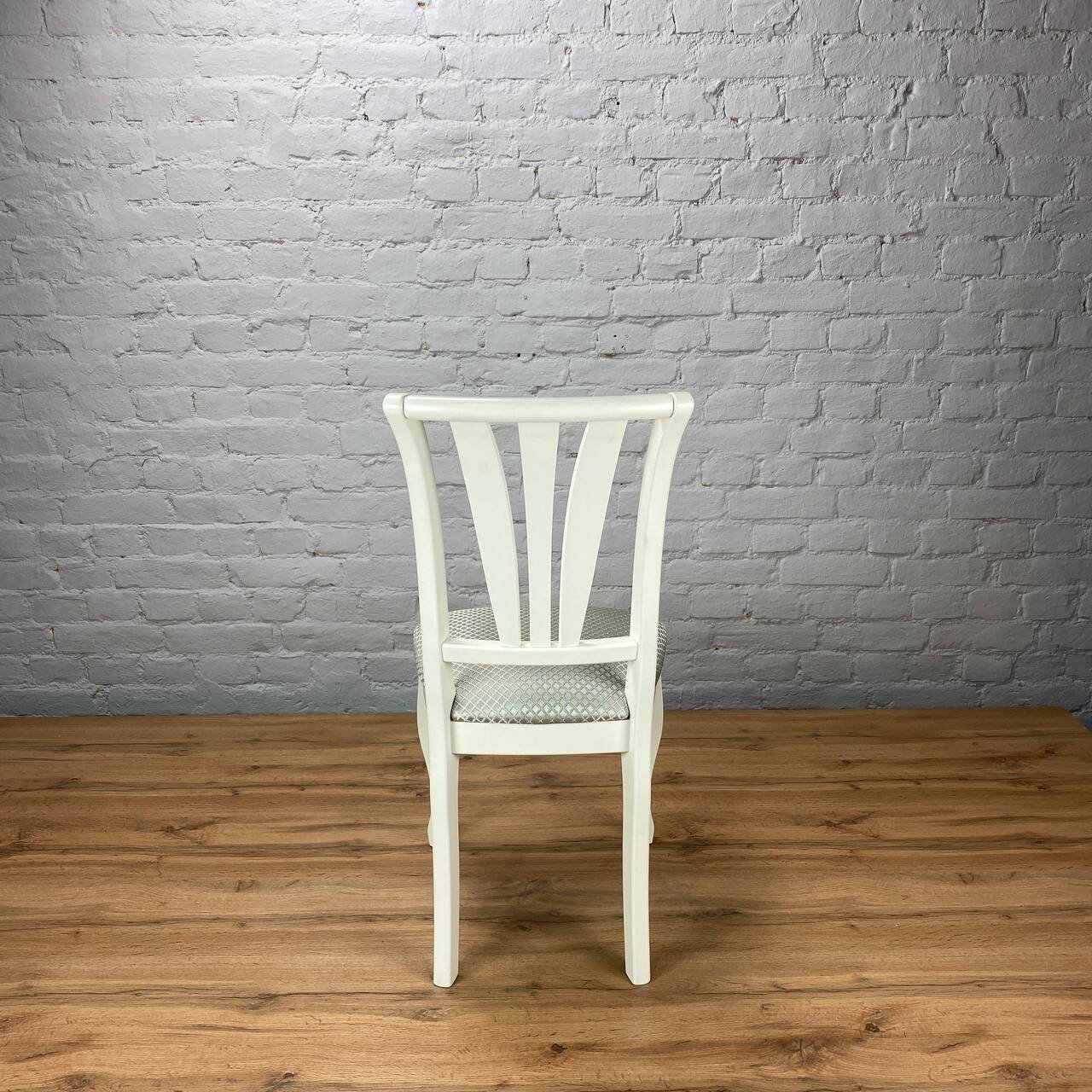 Стул кухонный обеденный деревянный белый мягкое сиденье обивка ткань для столовой гостиной М20 - фотография № 4