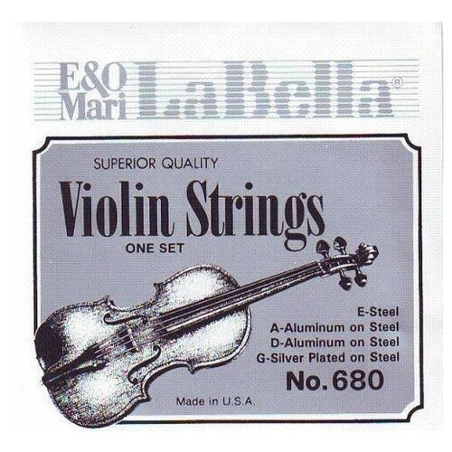 LaBella 680 - комплект струн для скрипки размером 4/4, металл j811 4 4m струна скрипичная е ми prelude среднего натяжения d addario