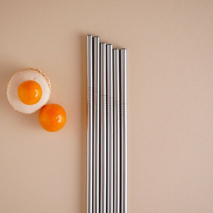Набор металлических трубочек Straws, 6 шт, 21 см, сталь 304 - фотография № 5