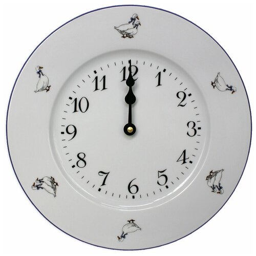 фото Часы на тарелке 26 см; "nina", декор "гуси", шт thun1794