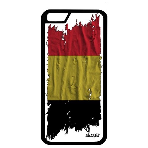 фото Ударопрочный чехол на мобильный // iphone 6s // "флаг бельгии на ткани" государственный патриот, utaupia, белый