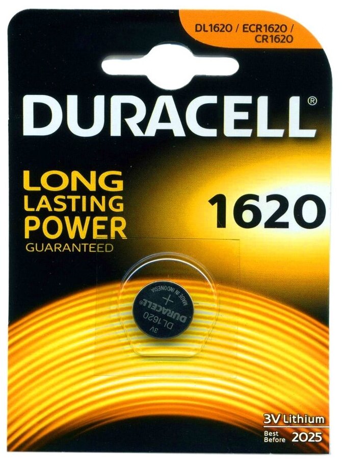 Батарейка CR1620 - Duracell DR CR1620/1BL