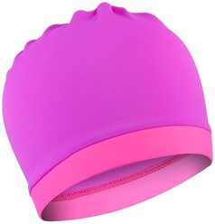 Шапочка для плавания объёмная двухцветная, лайкра, лиловый/розовый