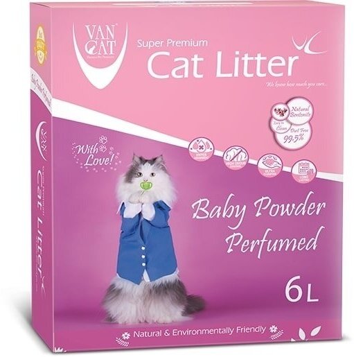 VAN CAT Baby Powder Комкующийся наполнитель с ароматом детской присыпки 5кг