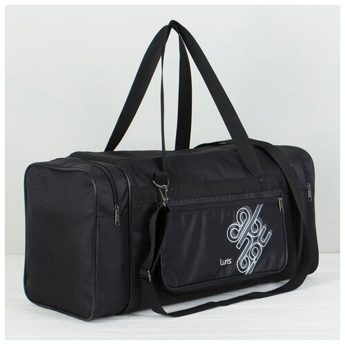 фото Сумка спортивная, отдел на молнии, 3 наружных кармана, цвет чёрный luris