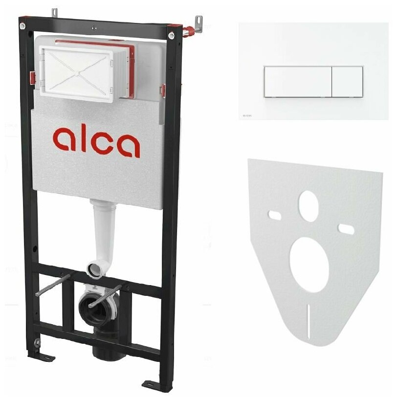 Инсталляция AlcaPlast AM101/1120 (4в1)+M570 прямоугольная белая + M91