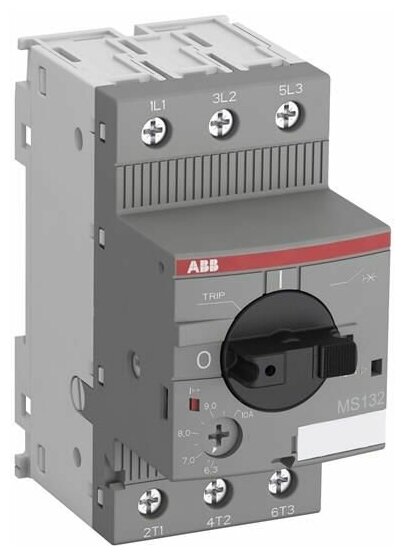 MS132-10 автоматический выключатель с регулируемой тепловой защитой (6.3-10А) 100kА ABB, 1SAM350000R1010
