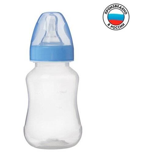 Бутылочка для кормления детская приталенная, 150 мл, от 0 мес, цвет синий