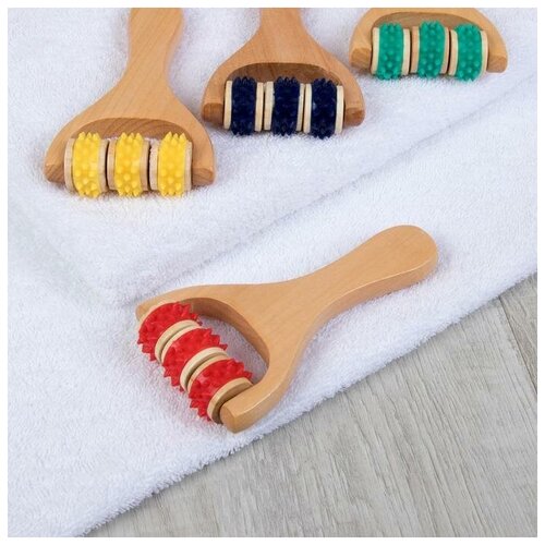 ONLITOP Массажёр - роллер с шипами универсальный деревянный 145 8 2 см цвет микс 459₽