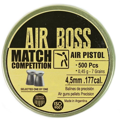 Пули для пневматики APOLO AIR BOSS " Match Pistol", калибр 4,5 мм 0,45гр. (500 шт.)