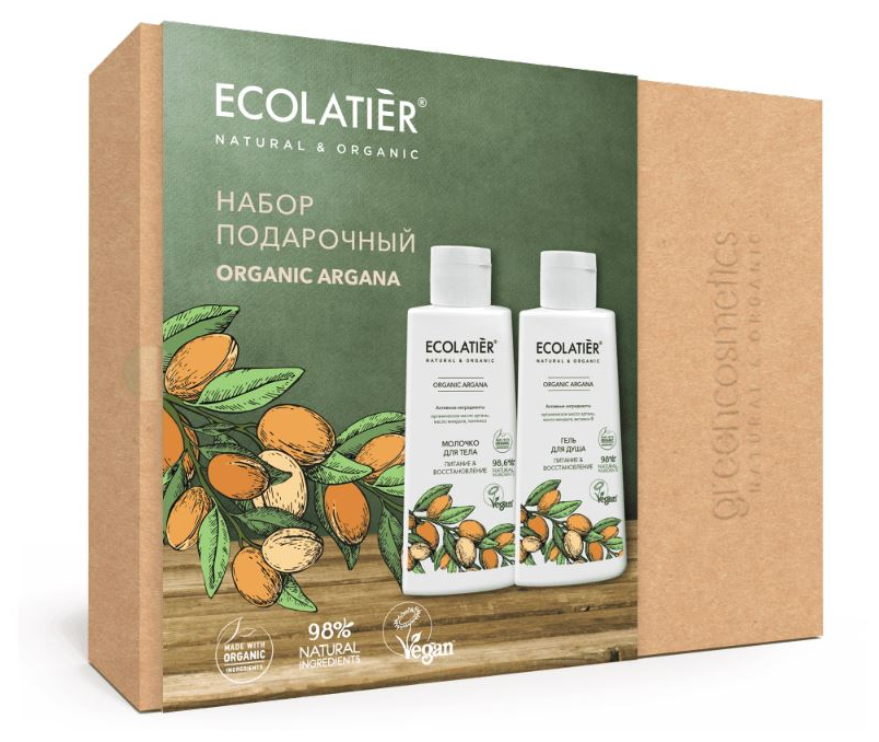 Подарочный набор для ухода за телом Ecolatier, Organic Argana Молочко + Гель для душа
